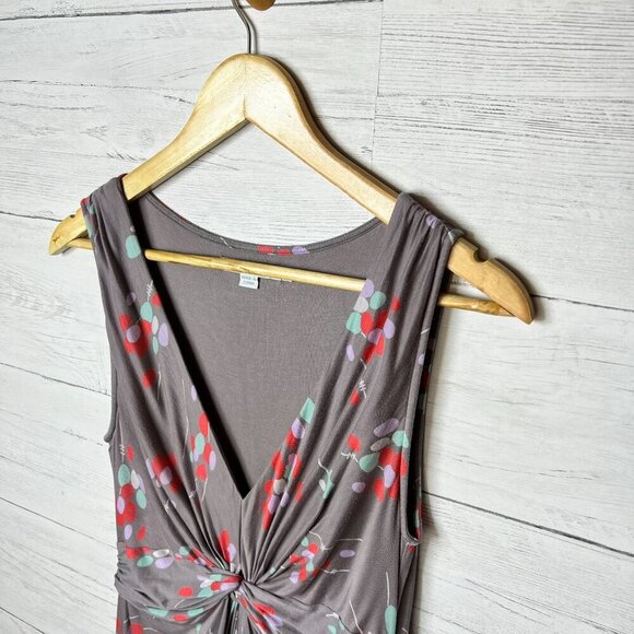 Boden Dress Womens Size 6R Gray Geometric Twist Knot Waist Detail Lined - Picture 8 of 16